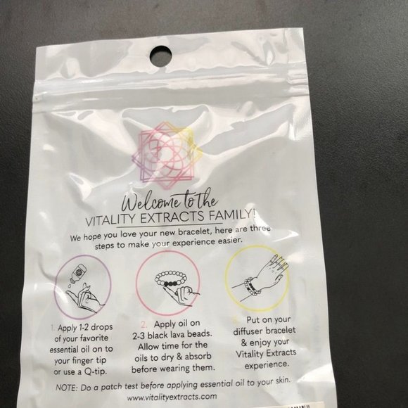 Vitality Humble Lava Stone Gold Colored Necklace 9 Inch Chain 2 Inch Extender - Picture 6 of 6